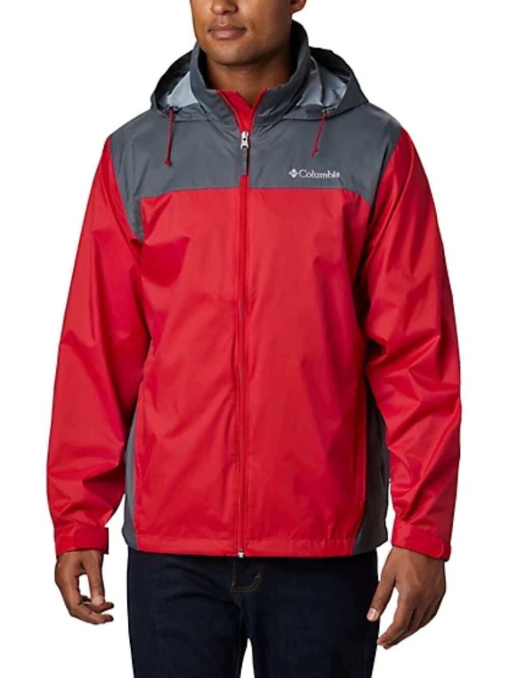 Columbia Men's Glennaker Lake Rain Jacket, Mountain Red/Graphite Size XL .